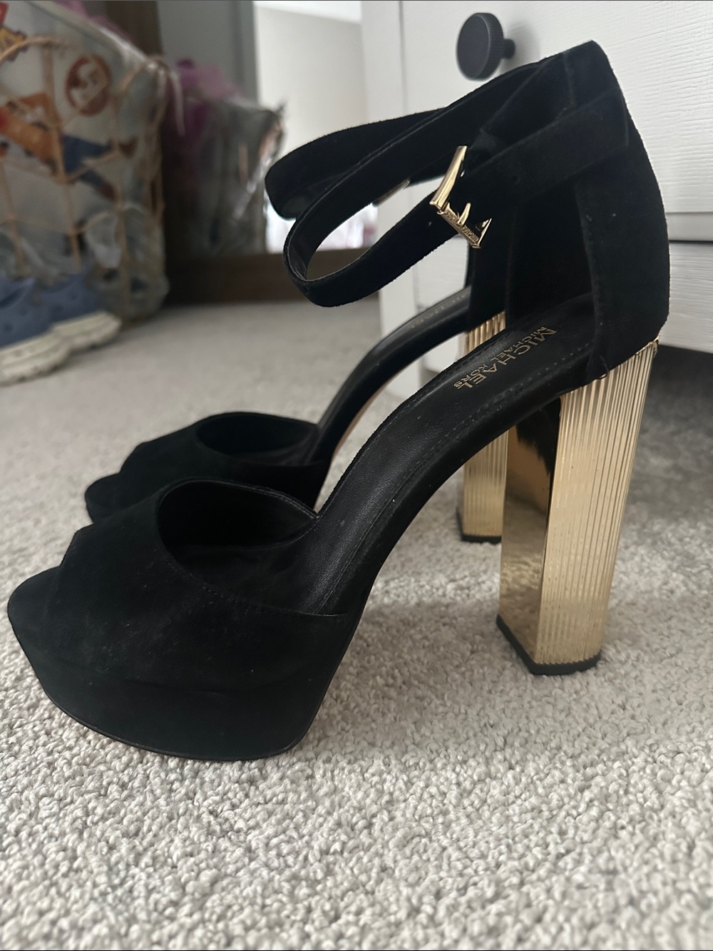 Michael Kors Black and Gold Heels